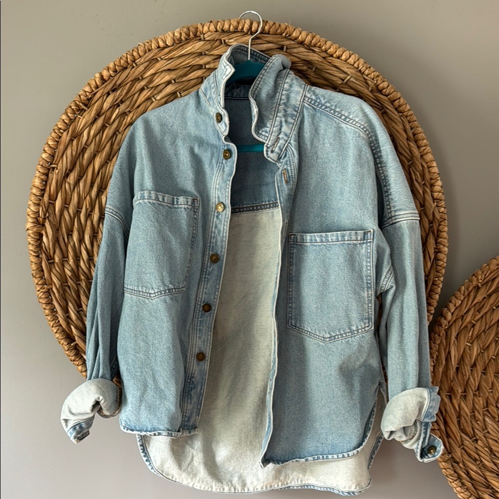 Express Light Wash Baggy Denim Jacket